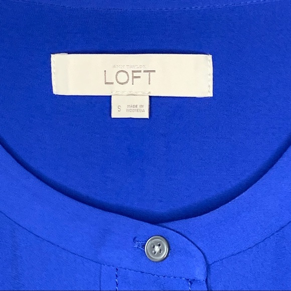 Loft Long Sleeve Electric Blue Blouse - Picture 3 of 4